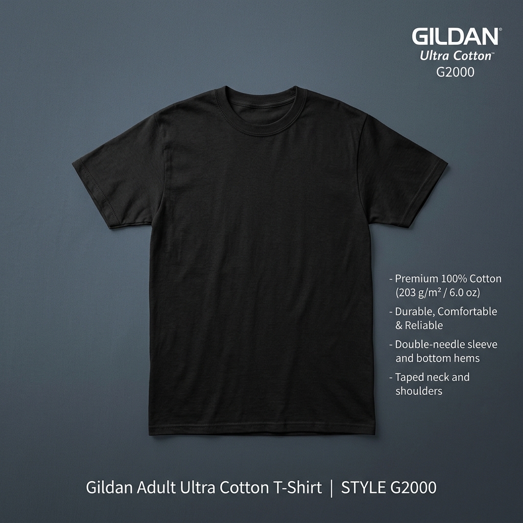 Gildan Adult Ultra Cotton G2000 T-Shirt Banner display layout