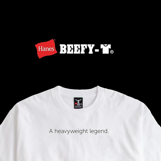 Hanes Men's Beefy-T fabric structure and seam details