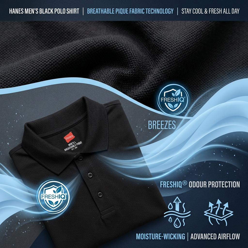 Hanes X-Temp Polo Shirt fabric texture stack