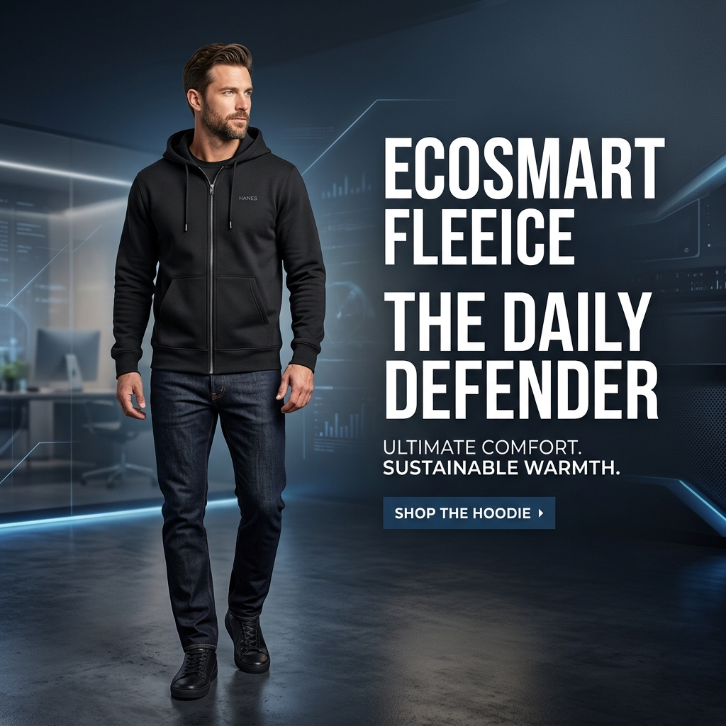 Hanes Men's Zip-up Hoodie Banner presentation