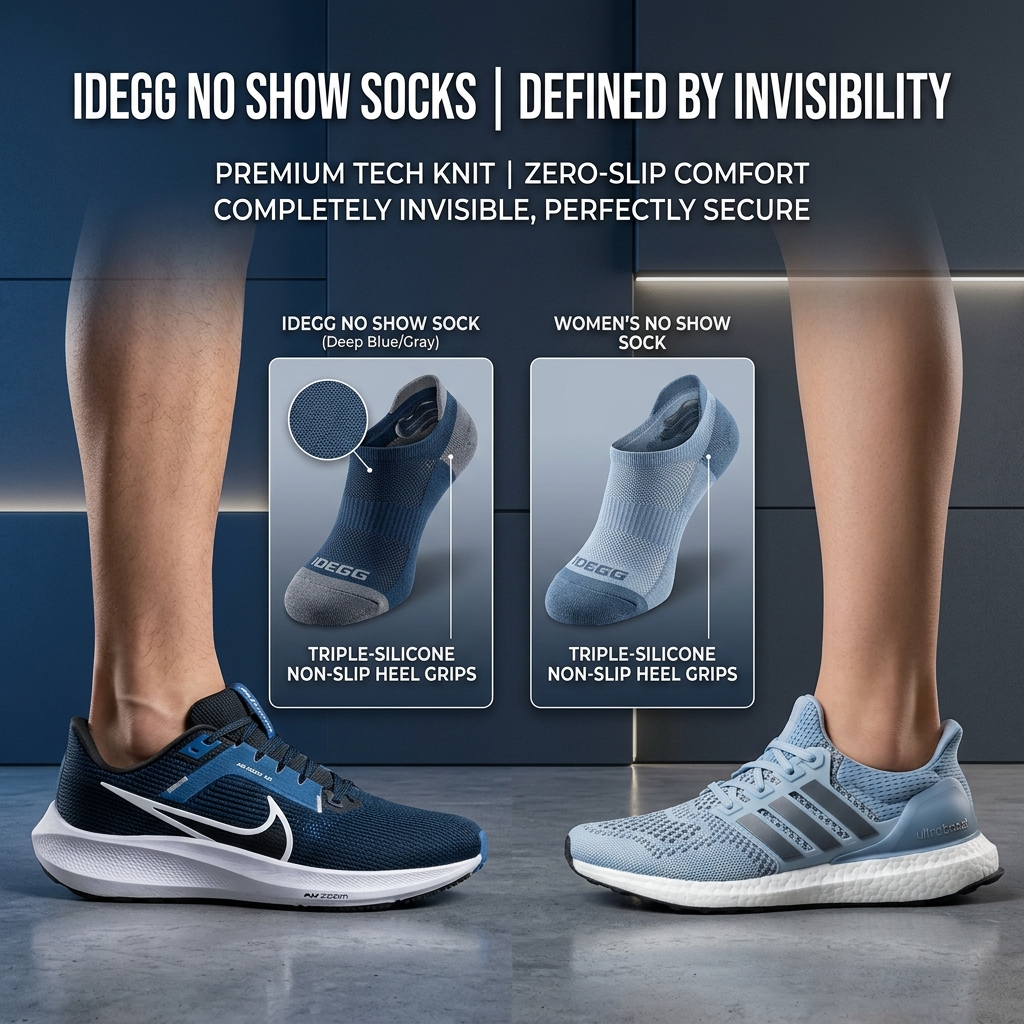 IDEGG No Show Socks Women & Men Low Cut Ankle Short Anti-slid Athletic Running Casual Invisible Liner Socks blue blueprint background