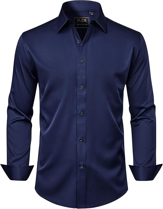 J.VER Men's Dress Shirt fabric weave and button detail