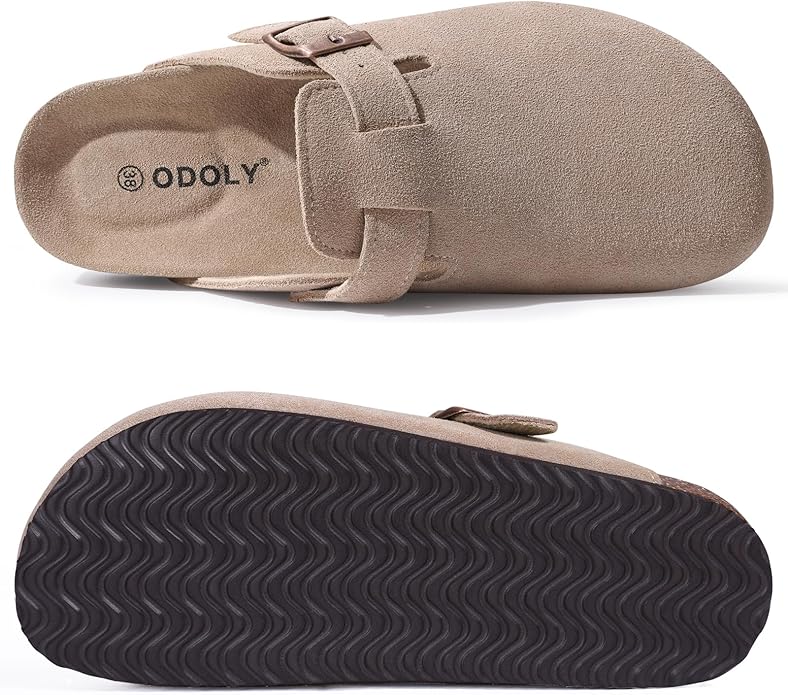 ODOLY Genuine Suede Clogs Spec Illustration
